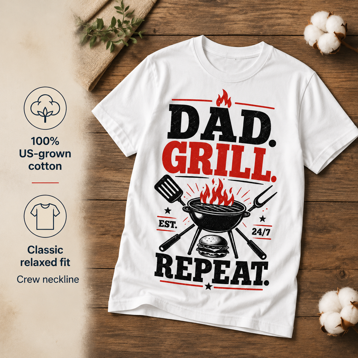 Dad. Grill. Repeat. Tee